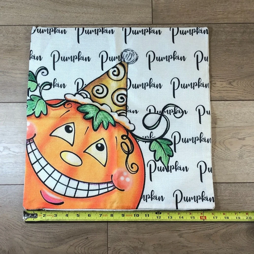 Fall Pumpkin Spooky Fun Halloween Jack O Lantern Throw Pillow Cover‎ Home Decor